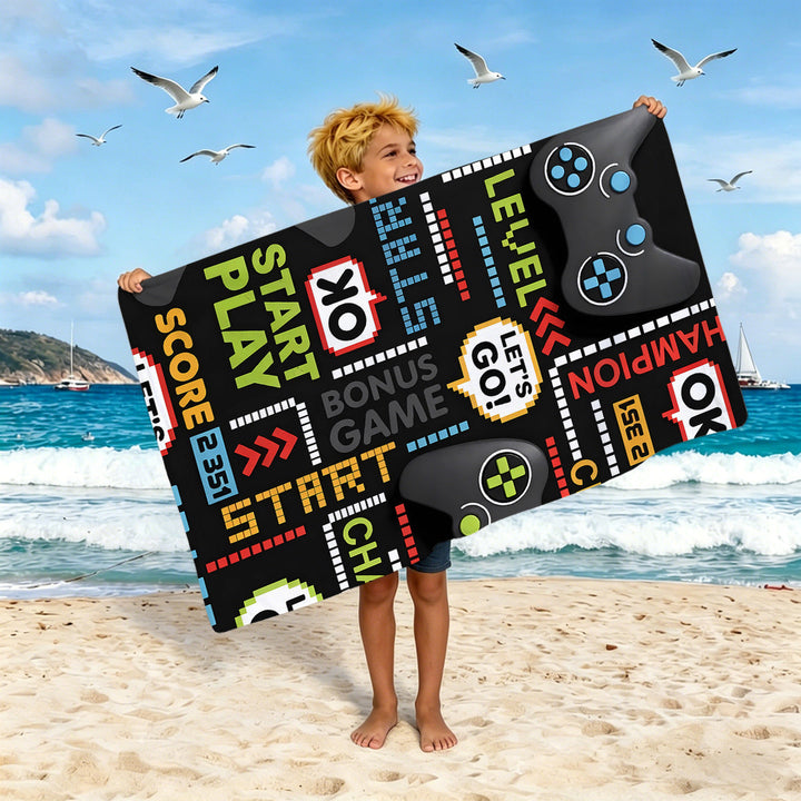 Boys beach towel with game console motif Kalsten
