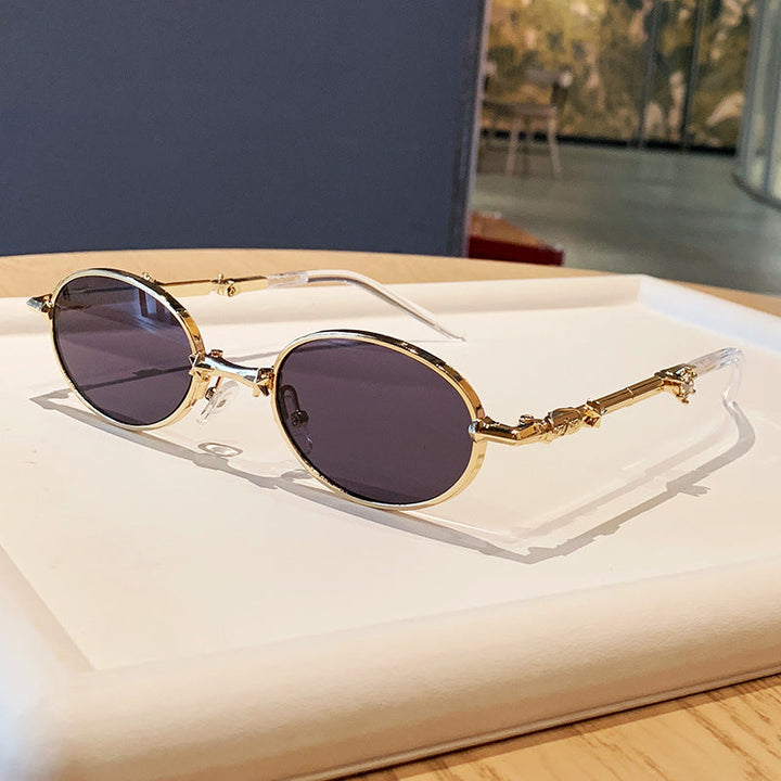 Women's fashionable glasses with elegant metal frame and lightly tinted lenses Kalsten