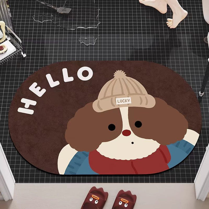 Playful Cat-Themed Bath Mat Kalsten