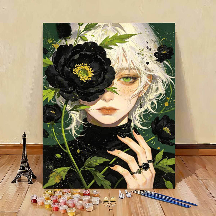 Artistic Floral Portrait Canvas Art Kalsten