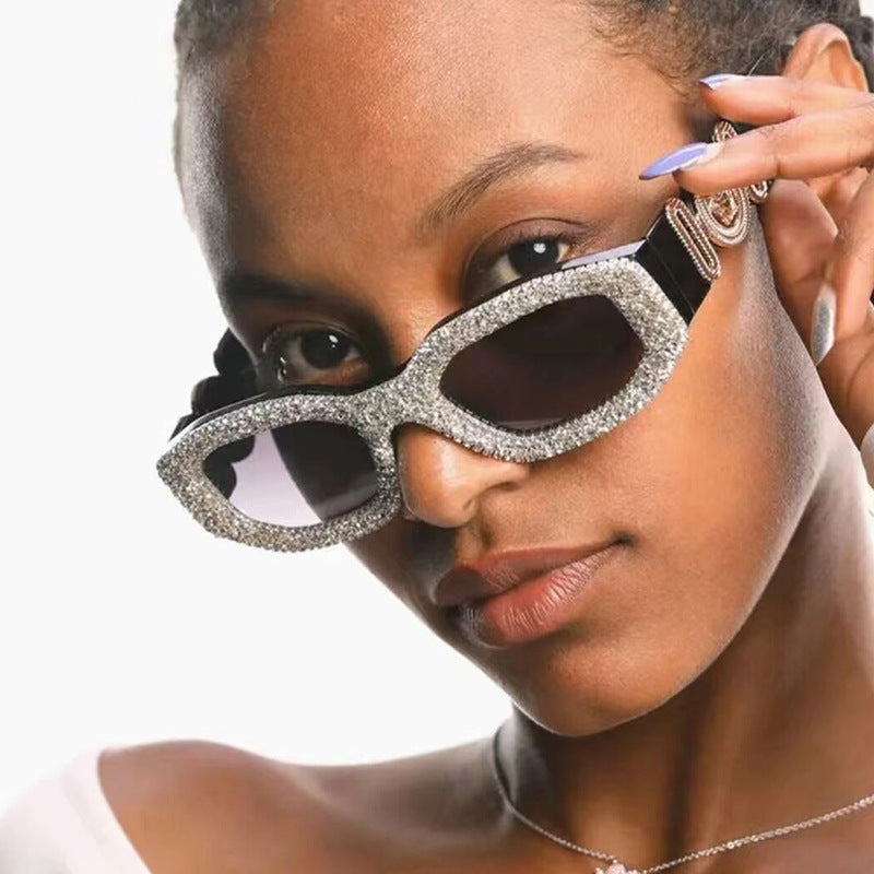 Women's extravagantly designed sunglasses with rhinestone-studded frame Kalsten