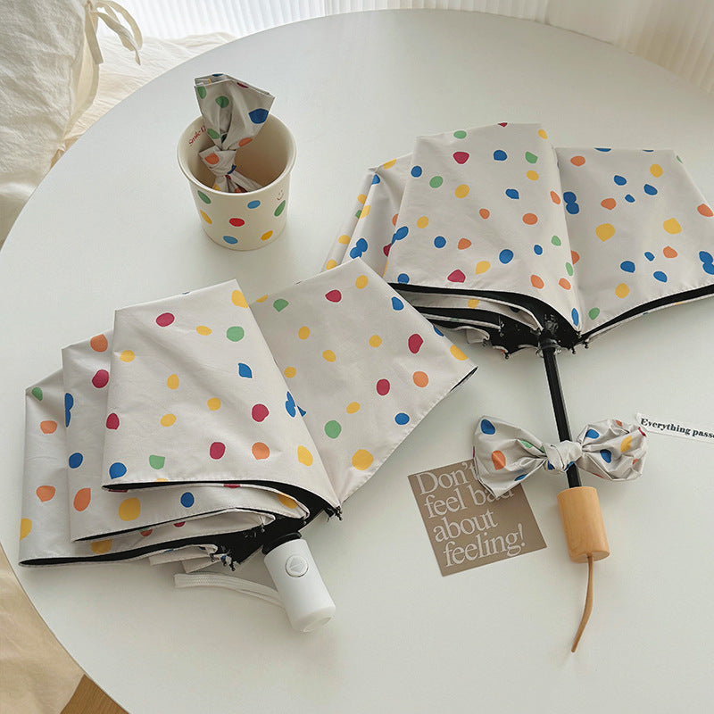 Women Multi-Purpose Foldable Shoulder Bag with Colorful Polka Dot Pattern Kalsten