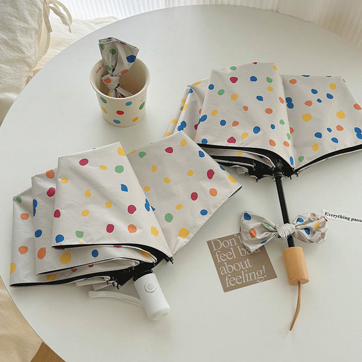Women Multi-Purpose Foldable Shoulder Bag with Colorful Polka Dot Pattern Kalsten