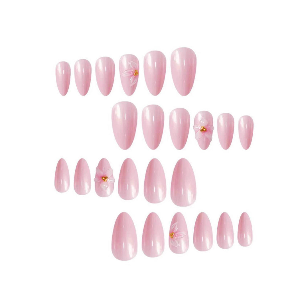 Floral-Decorated Stiletto Press-On Nail Art Kalsten