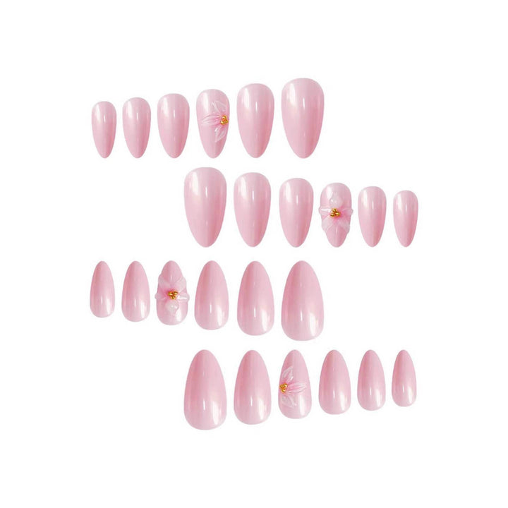 Floral-Decorated Stiletto Press-On Nail Art Kalsten