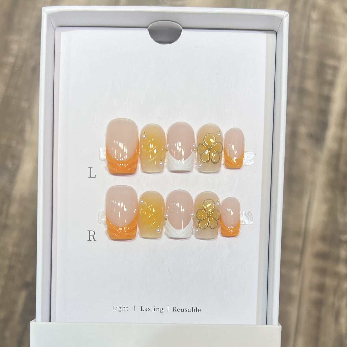 Elegant Stiletto Press-On Nail Set with Floral Accents Acalora