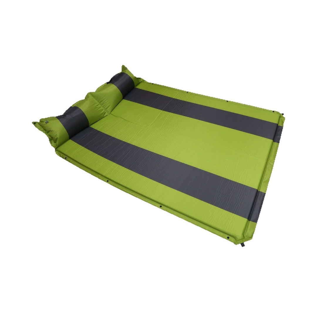 insulated self-inflating double camping mattress with integrated pillow Kalsten