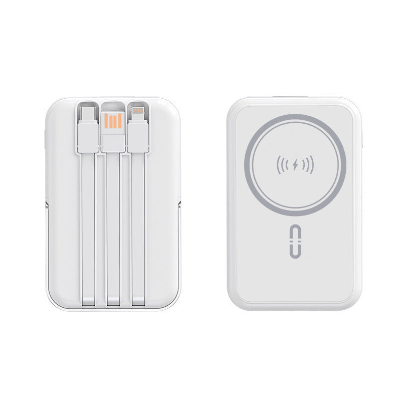Powerbank with integrated charging cables and wireless charging function Kalsten