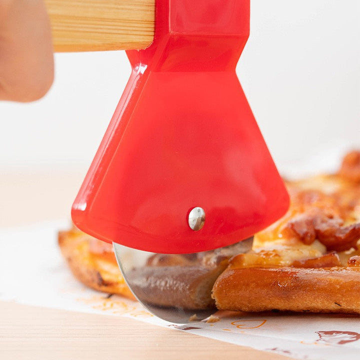 Pizza cutter with ergonomic wooden handle Kalsten