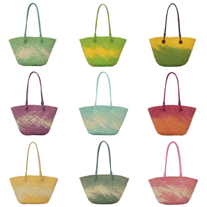 Elegant Rattan-Style Handbag with Double Handle Kalsten
