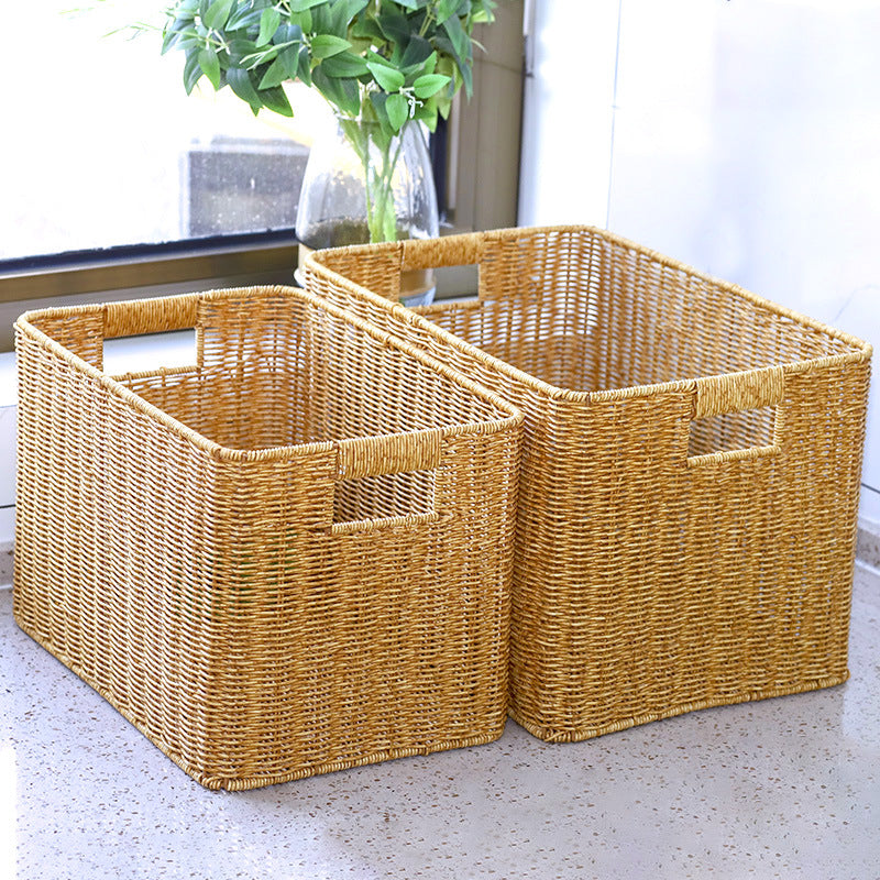 Women Rectangular Storage Basket Made of Woven Material Kalsten