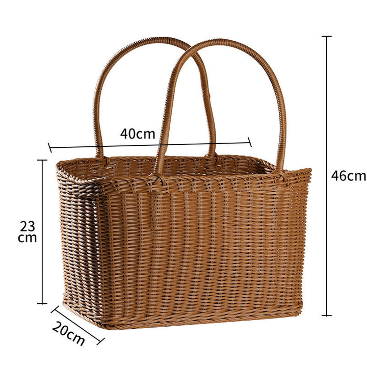Unisex Handwoven Shopping Basket with Two Handles Kalsten