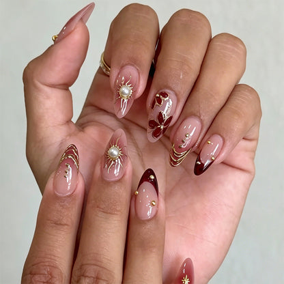 Artificial nails with exclusive flower design Acalora