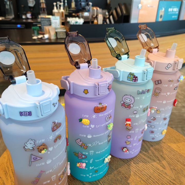 Women's Motivating Water Bottle with Interactive Sticker Set Kalsten