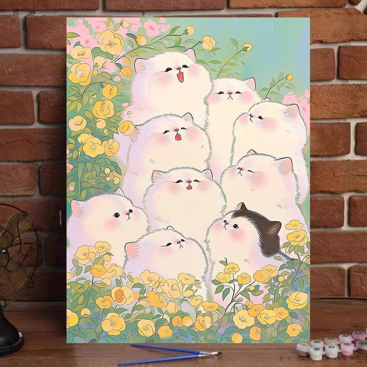 Whimsical Cat-Themed Paint by Numbers Art Kit Kalsten