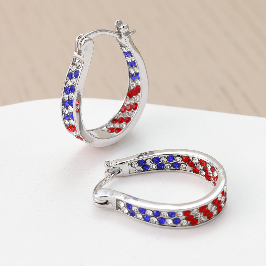 Women's Pavé Hoop Earrings with Crystal Decoration and Hinge Closure Kalsten