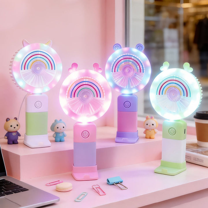 Women's Portable LED Hand Fan with Creative Light Effects Kalsten