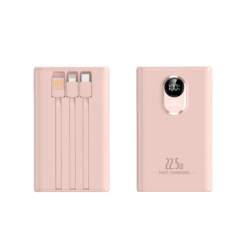 Portable power bank with integrated multi-charging cable and digital display Kalsten