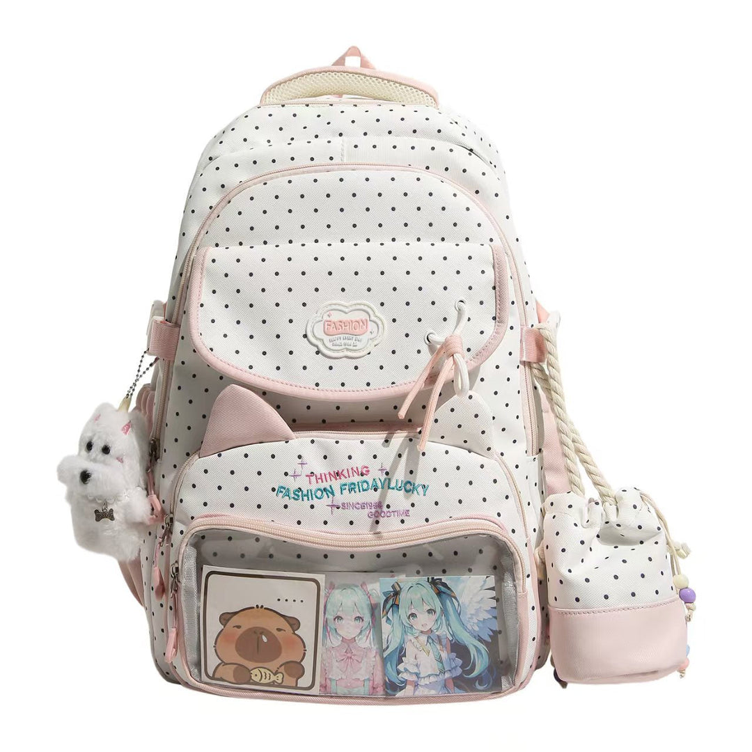 Playful Polka Dot Character Backpack Kalsten