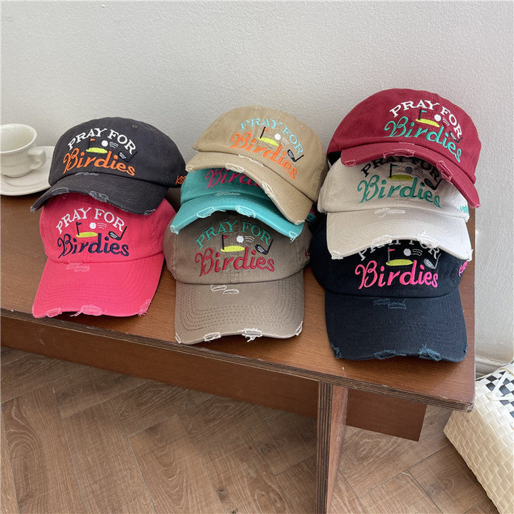 Women's Casual Distressed Embroidered Baseball Cap Kalsten