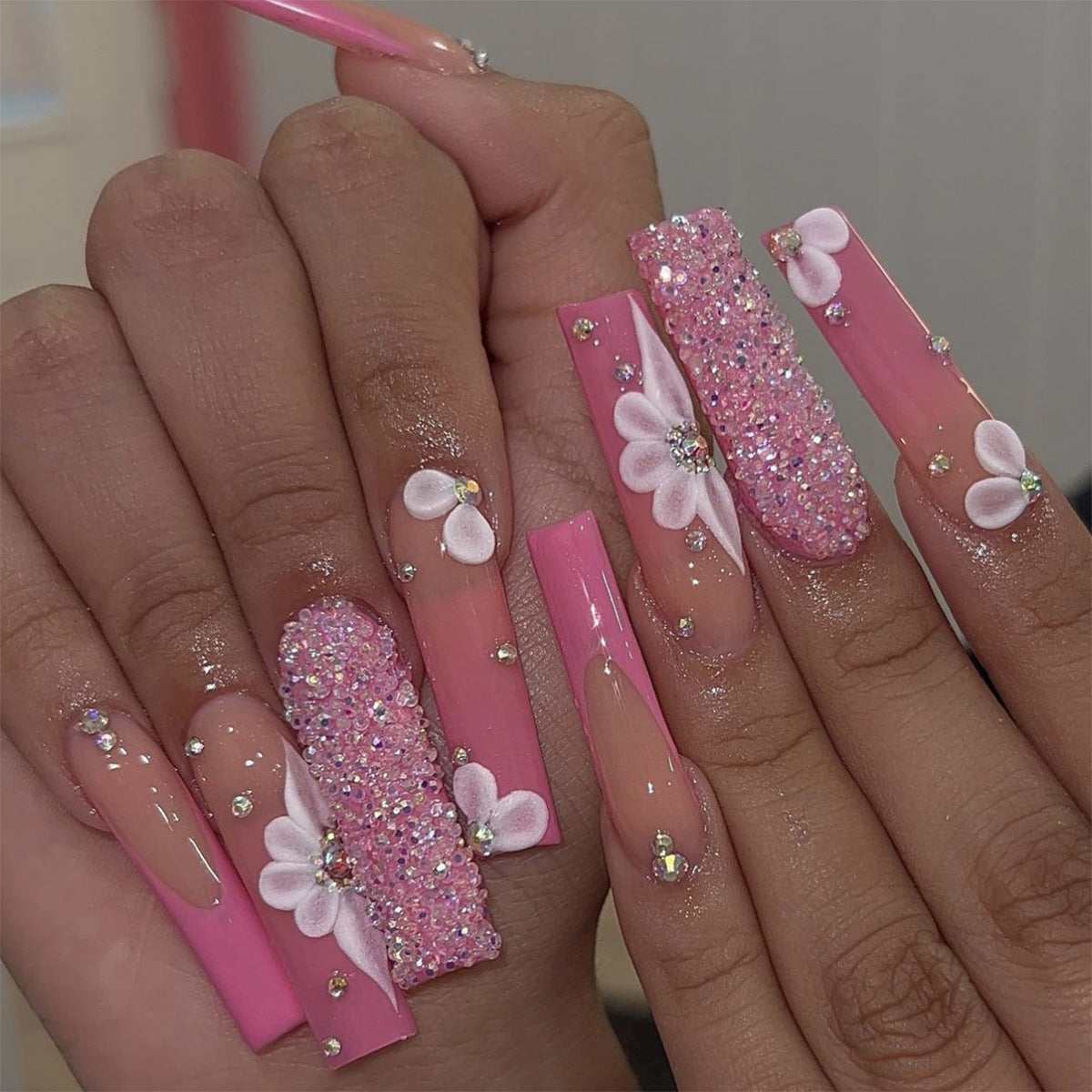 Decorative Press-On Nail Set with Multi-Designs Acalora