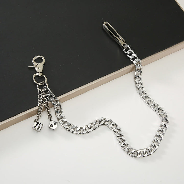 Fashionable chain keychain with cube pendants Kalsten