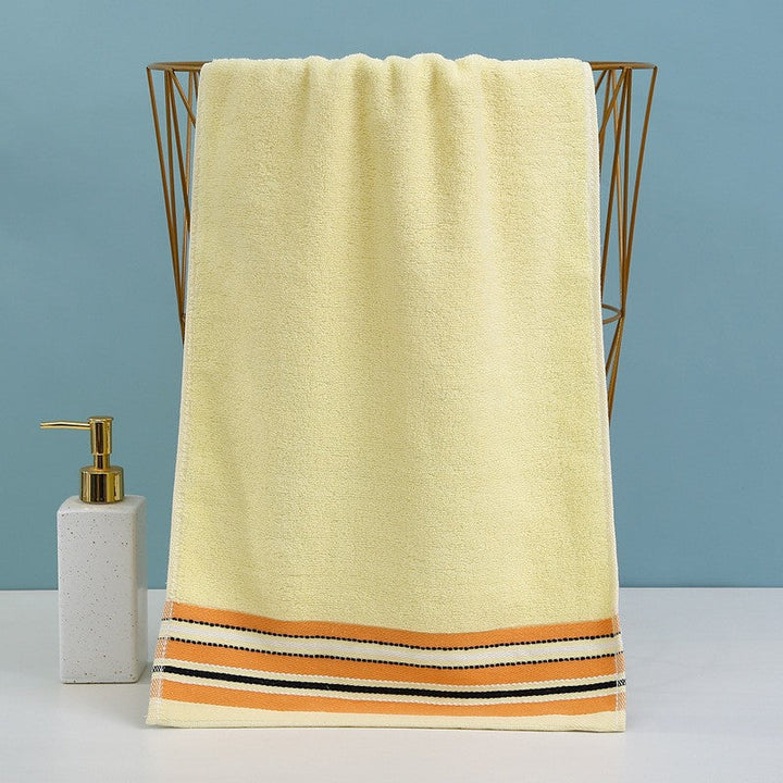 Premium Terry Bath Towel With Elegant Striped Border Kalsten
