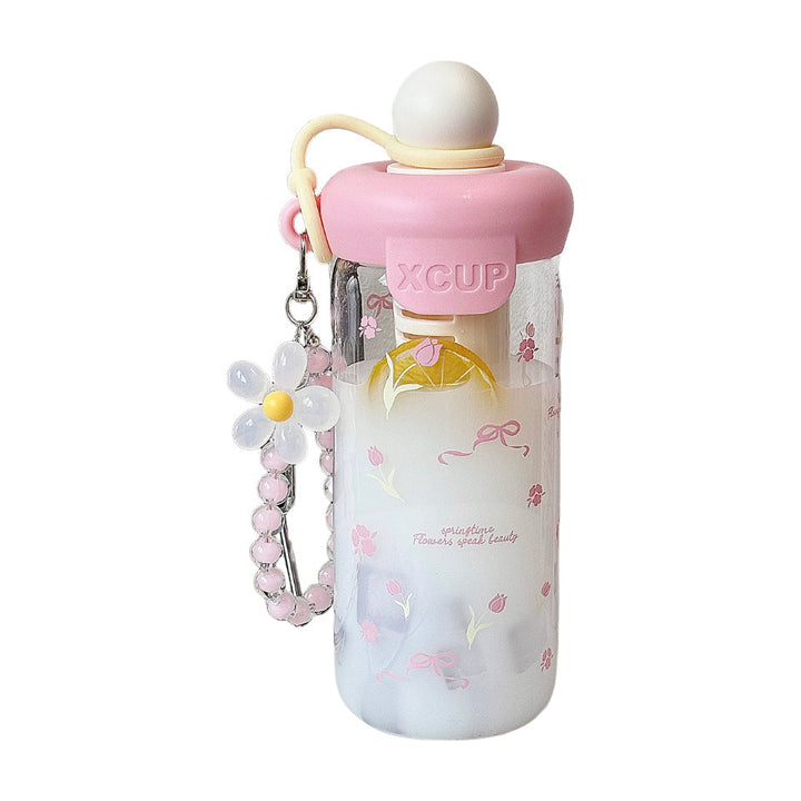 Women's bottle with integrated fruit infuser and Kalsten keychain