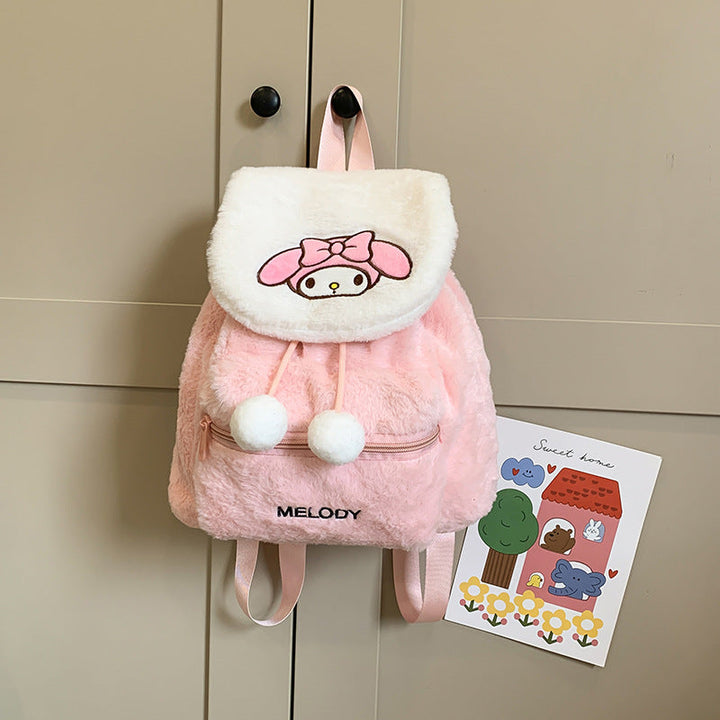 Cute Character-Themed Plush School Backpack