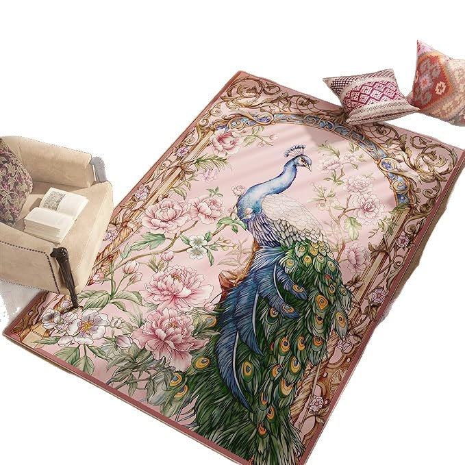 Ornamental Peacock Design Area Rug Kalsten