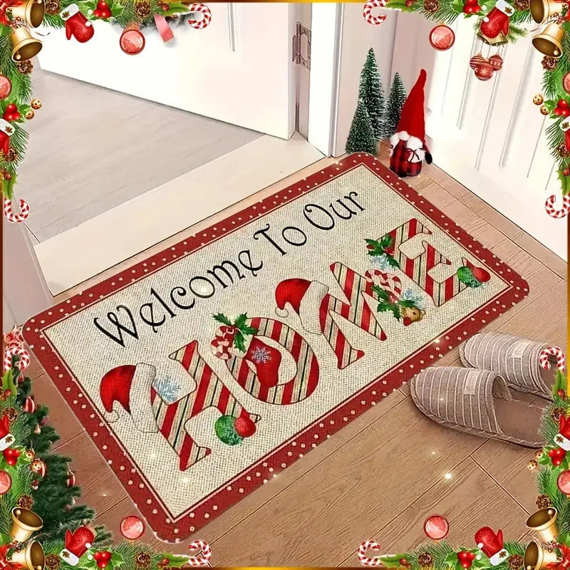 Festive Holiday-Themed Welcome Mat Acalora