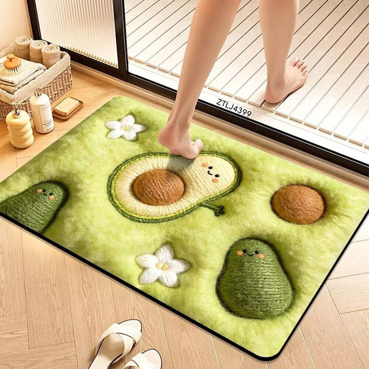 Plush Avocado-Themed Bath Mat Kalsten