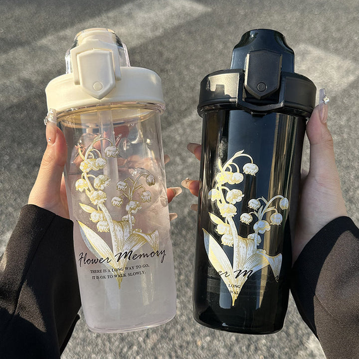Women's Insulated Drinking Bottle with Elegant Flower Design Kalsten