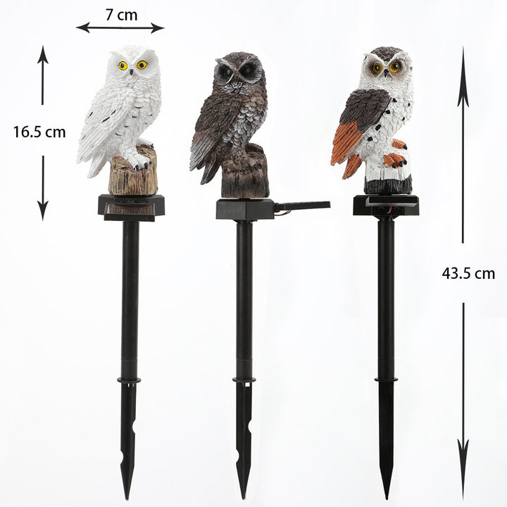 Realistic Owl Solar Garden Stake Light With LED Resin Sculpture Kalsten
