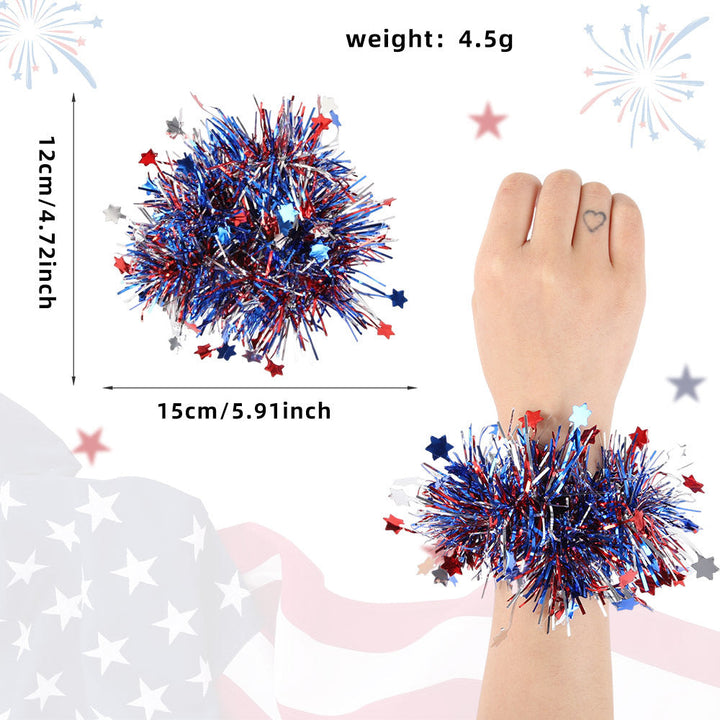Unisex nan sparkling tinsel bracelet with elastic inner ring and voluminous tinsel finish Kalsten