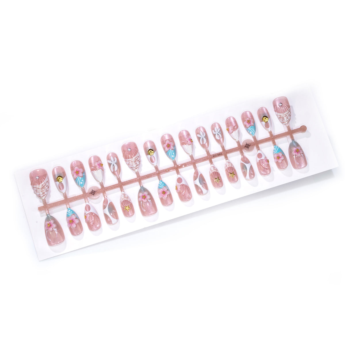 Beach-Inspired Decorative Press-On Nail Set Acalora