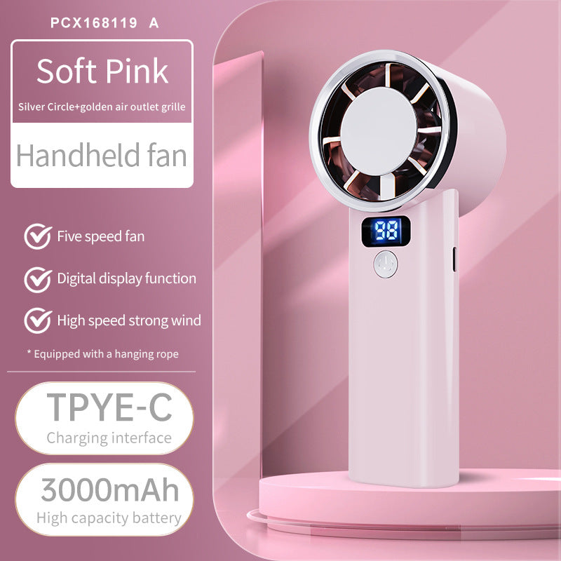 Women Portable Hand Fan with Digital Display Kalsten