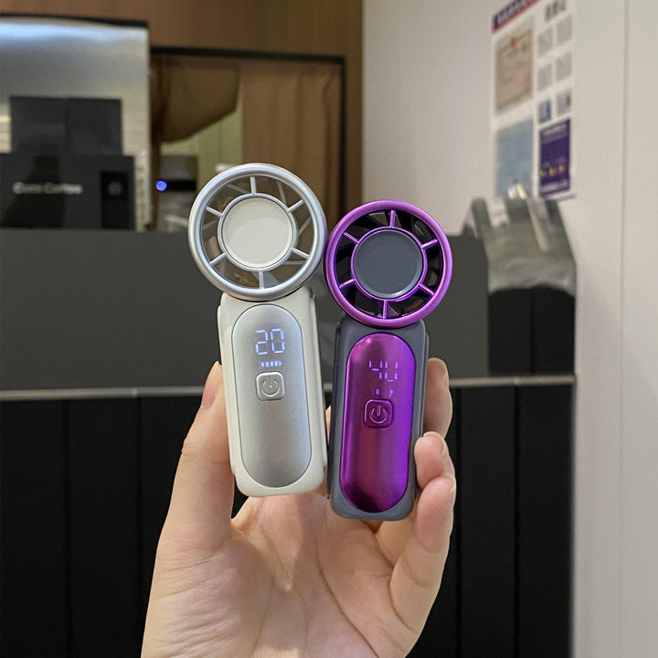 Unisex nan compact USB rechargeable bladeless handheld fan with digital LED display Kalsten
