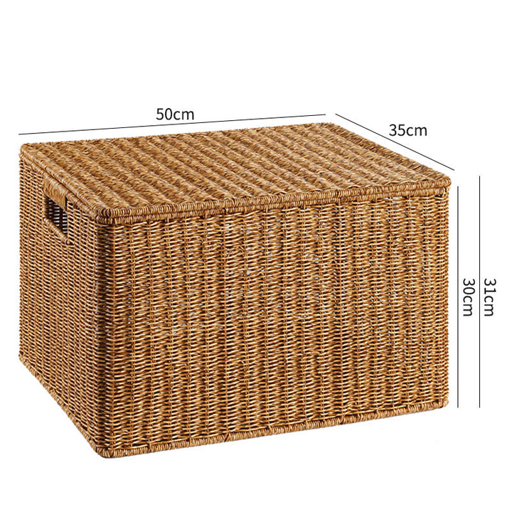 Handcrafted Rectangular Wicker Storage Box Kalsten