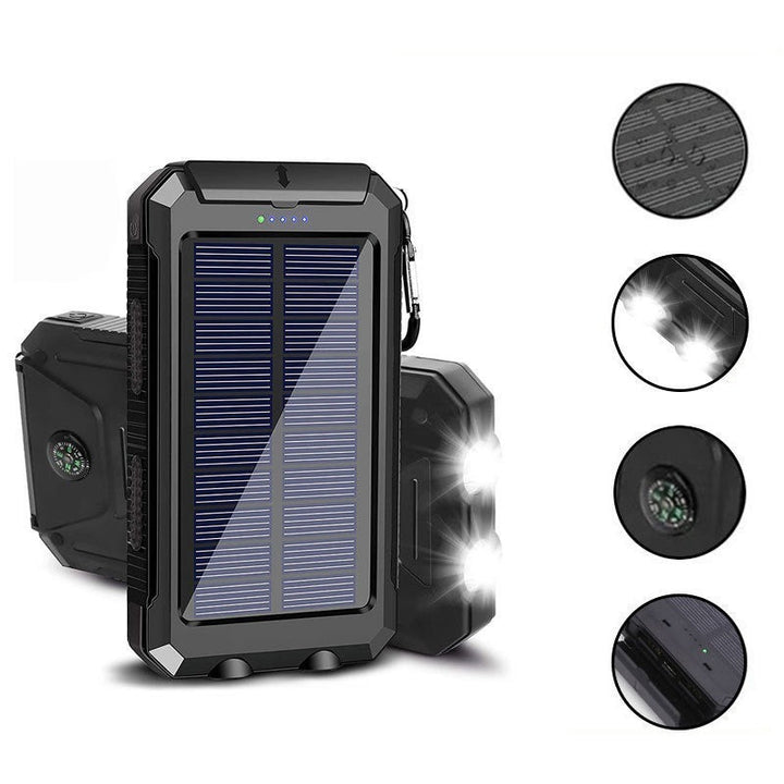 Solar-powered power bank with LED lighting and integrated compass Kalsten