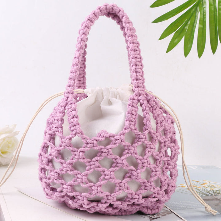 Hand-knotted tote bag with inner drawstring closure Kalsten