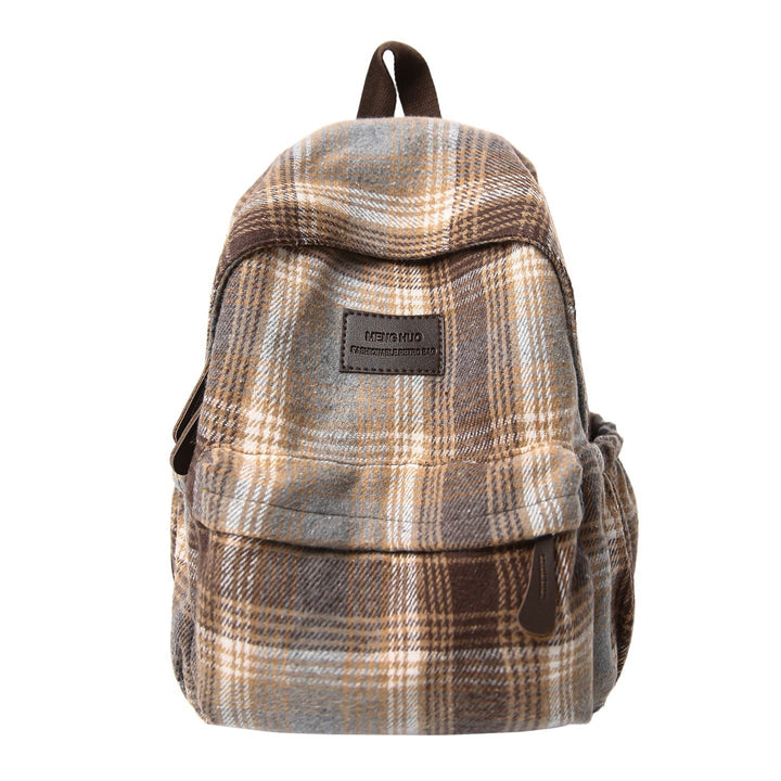 Cozy Plaid Pattern School Backpack Kalsten