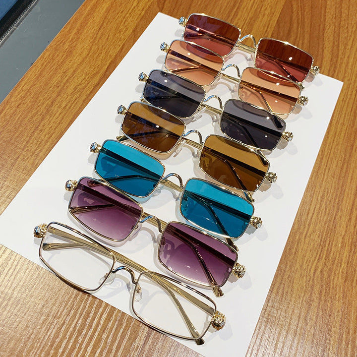 Ladies elegant square sunglasses with luxurious metal frame and UV protection Kalsten