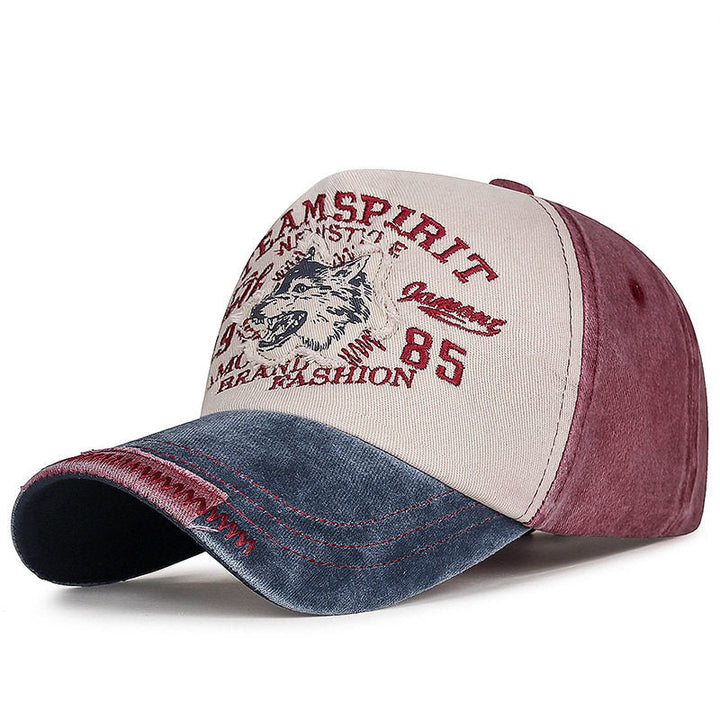 Men's Vintage-Inspired Wolf Graphic Baseball Cap Kalsten