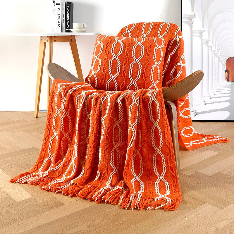 Ladies decorative and cozy woven blanket Kalsten