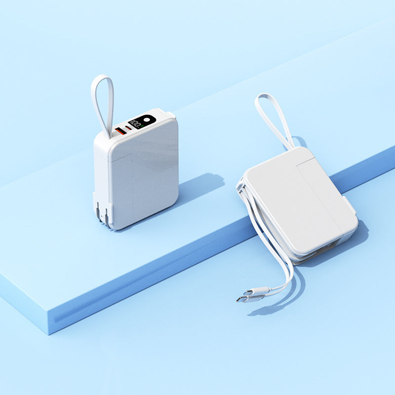 Portable power bank with retractable charging cable and digital display Kalsten