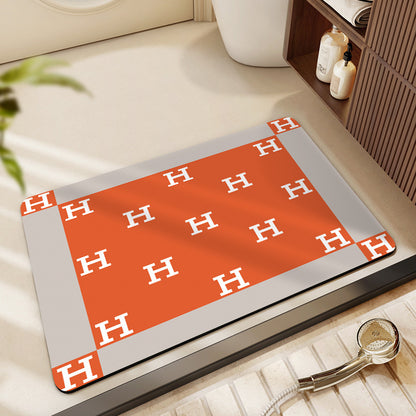 Elegant Monogrammed Bathroom Mat Acalora