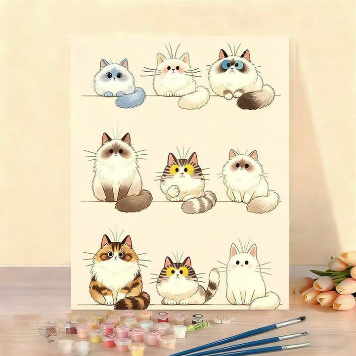 Cat-Themed Paint by Numbers Canvas Art Kit Kalsten