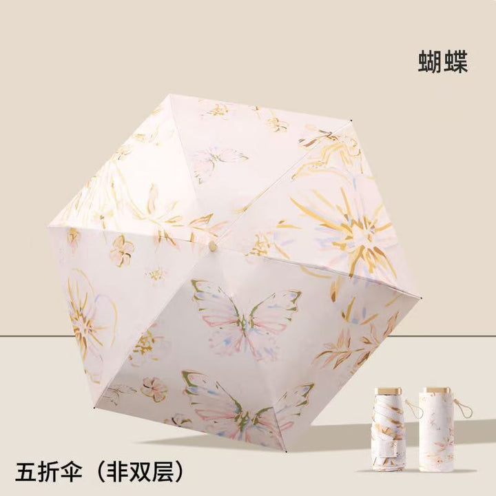 Ladies Folding Umbrella with Elegant Floral Design Kalsten