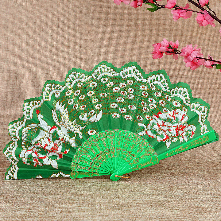 Women Folding Hand Fan with Elegant Embroidery Kalsten